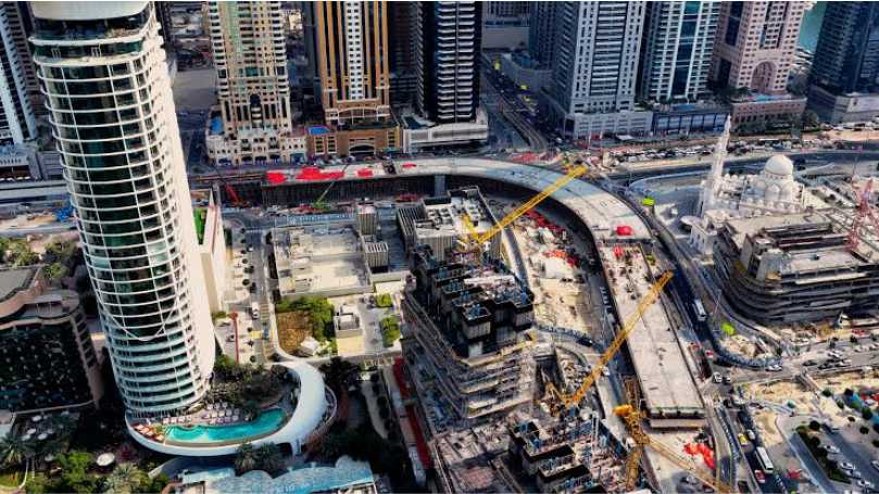 Dubai Harbour waterfront skyline and marina