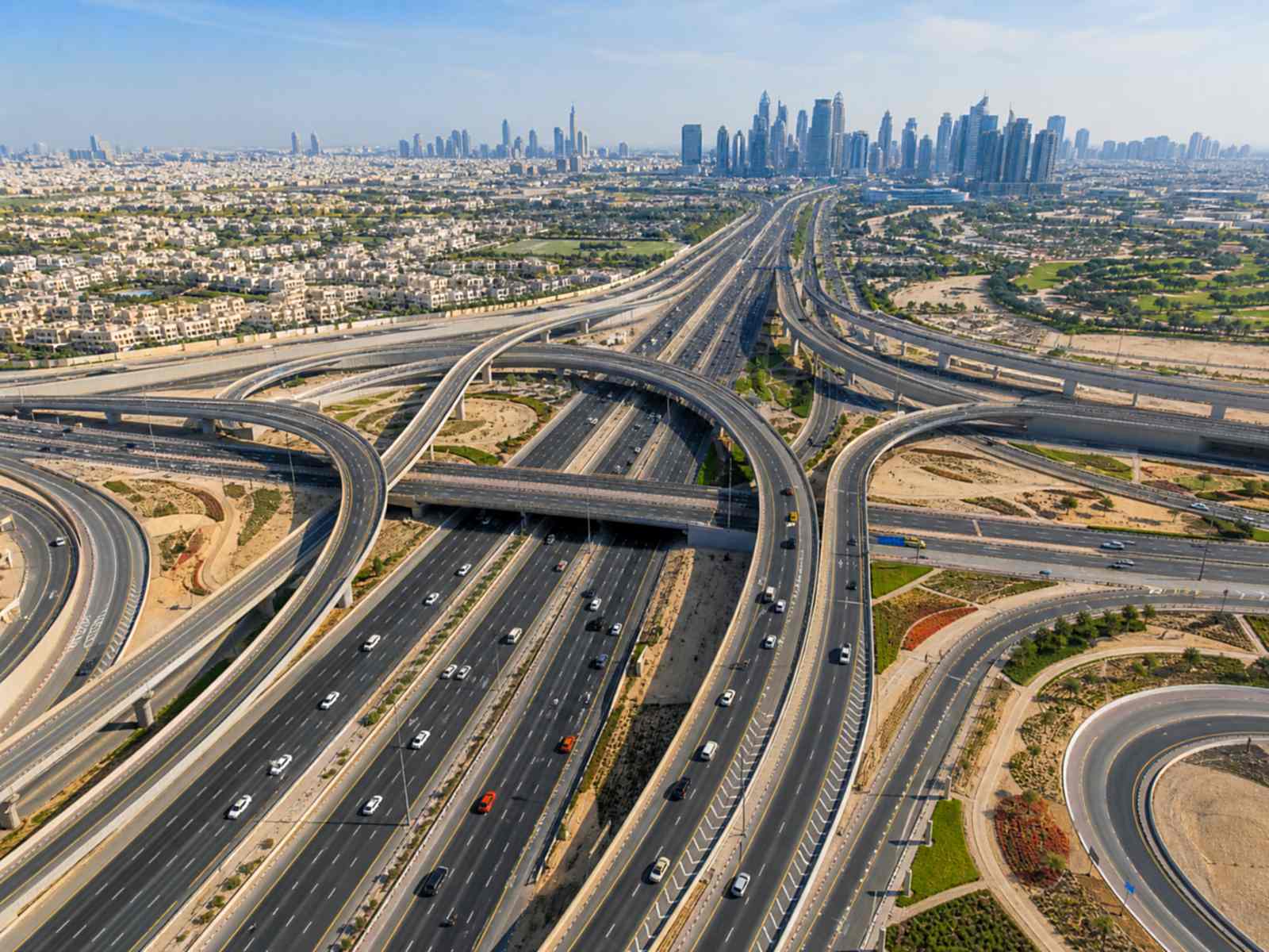 The four strategic road arteries connecting Abu Dhabi, Dubai and Sharjah