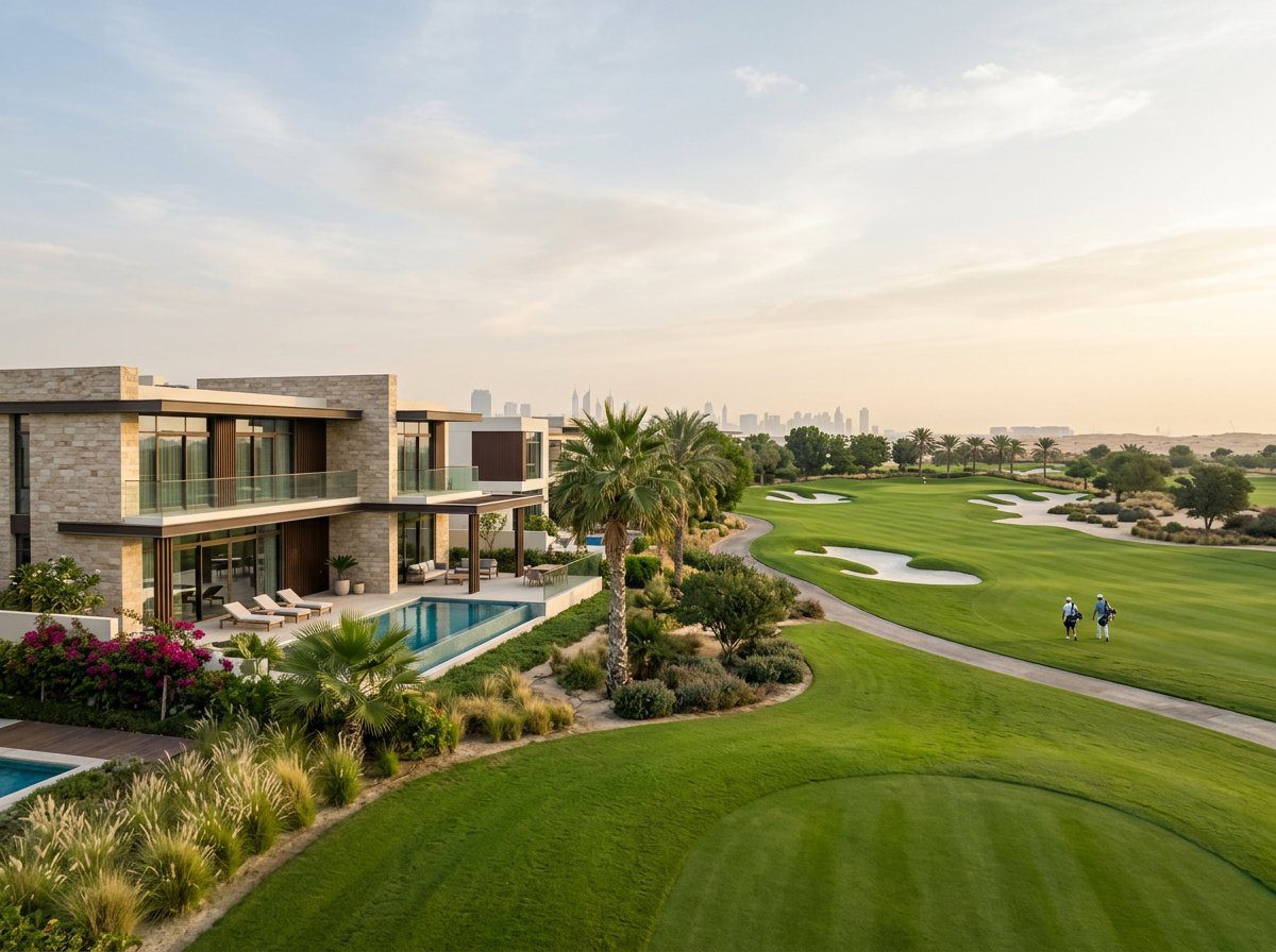 Luxury villa at Jumeirah Golf Estates overlooking the Greg Norman-designed Earth course